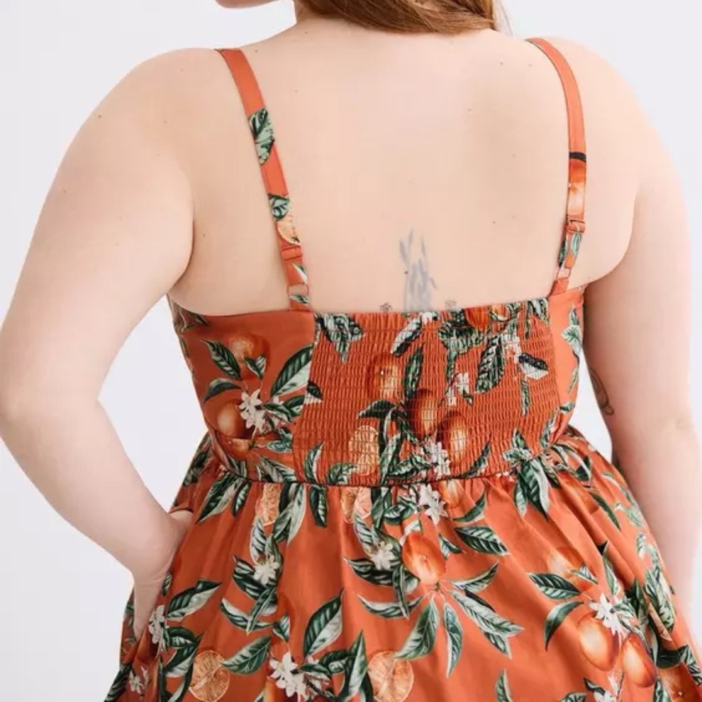 Torrid Retro Chic Orange Groves Mini Rockabilly Pinup Swing Dress 3X 22 24 - Picture 11 of 16